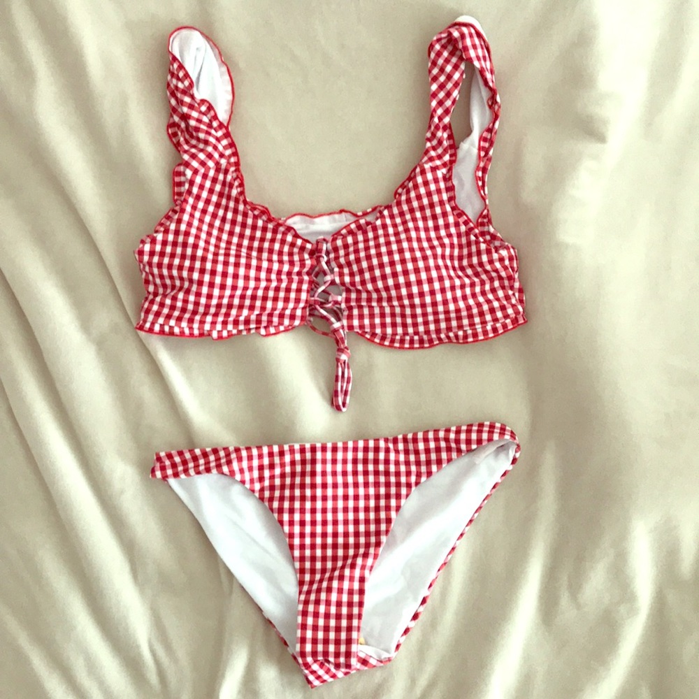 Red gingham bikini
